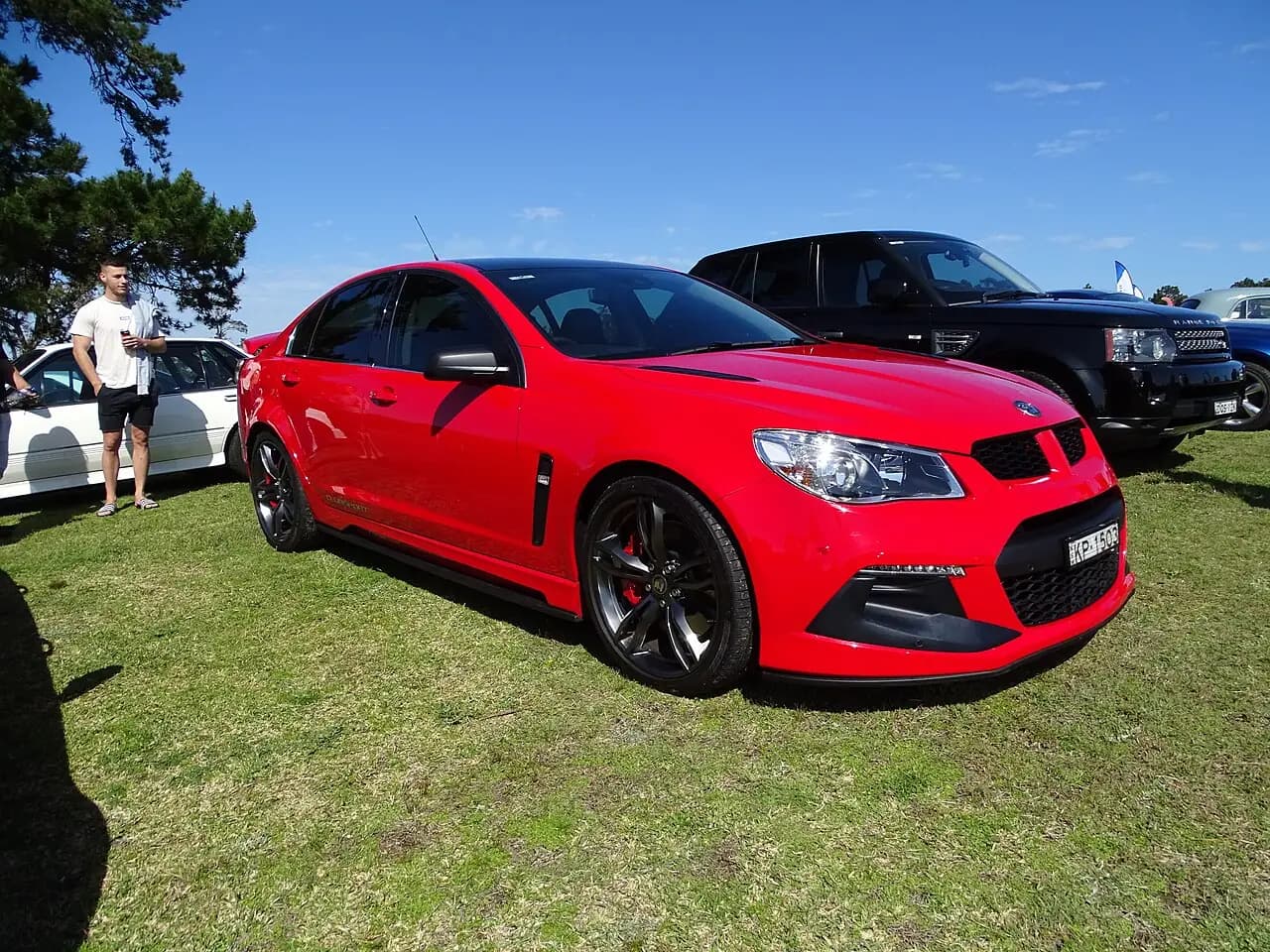Red HSV Clubsport R8 (Gen-F2) sedan, front three-quarter view